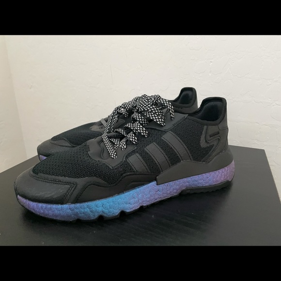 adidas | Shoes | Adidas Nite Jogger Metallic Blue Boost Mens Size 5 Fv3615  | Poshmark
